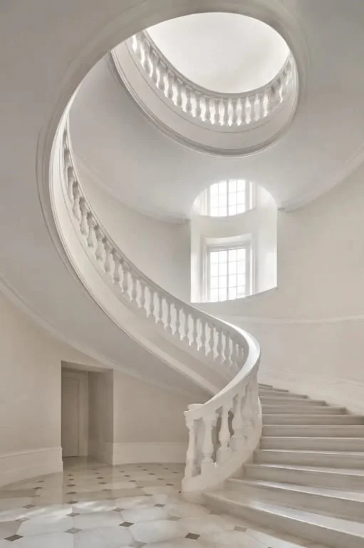 Escalier du manoir colimaçon en vue verticale